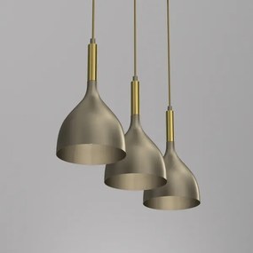Lampadario a sospensione con filo NOAK 3xE27/15W/230V ottone/oro
