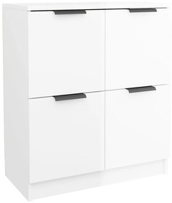 Credenza bianco lucido 60x30x70 cm in legno multistrato