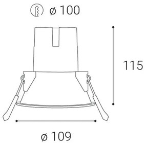 LED2-Lampada LED da bagno ZERO LED/10W/230V 4000K CRI 95 IP43 nero diametro 10,9cm