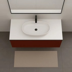 Mobile da bagno sospeso sotto lavabo L 99.5 x H 40 x P 45.5 cm rosso opaco, 1 cassetto Fusion