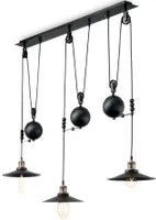 Lampadario nero a sospensione 3 luci URBAN stile