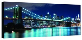 Stampa su tela Brooklyn luci azzurre, multicolore 190 x 90 cm