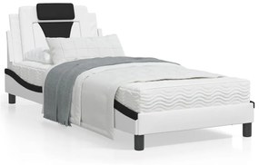 Giroletto con luci led bianco e nero 90x190 cm in similpelle