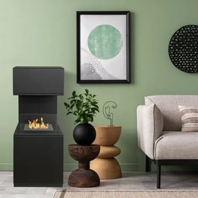 Camino a bioetanolo da terra Oslo in acciao nero L38xP38xH100 cm