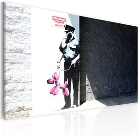 Quadro  Poliziotto e cane rosa (Banksy)  Colore Nero, Dimensioni e Misure 60x40