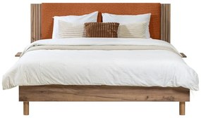 Letto matrimoniale arancione con rete inclusa 140x190 cm Lior – Bobochic Paris