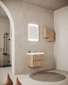 Mobile sottolavabo e lavabo Portofino rovere oro in mdf L 60 x H 51 x P 40 cm 1 vasca 2 cassetti