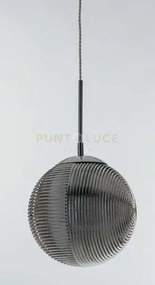 Lampadario a sospensione greenwich sfera cromo e fume' 1 luce attac...