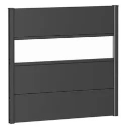Frangivista con vetro in acciaio metallizzato grigio scuro BIOHORT L 96 x H 91 cm, spessore 44 mm