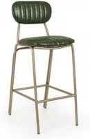 Sgabello vintage bar Addy verde scuro 41x51x100h cm