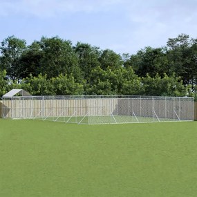 Cuccia Cani Da Esterno Tetto Argento 12x12x2,5m Acciaio Zincato /