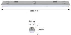 Plafo Stagna 1550mm 81,0W 4000K