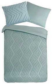 Copripiumino per letto singolo verde chiaro in microfibra 140x220 cm Pure Zigzag - Good Morning