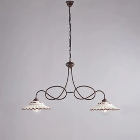 Lampadario in ferro laccato nero e decorazione effetto ruggine con ...