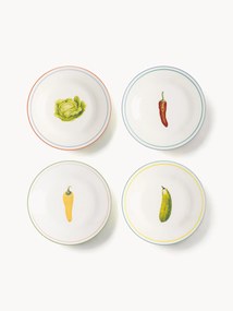 Set di 4 piatti da colazione in fine bone china Vegetable