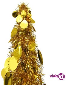 vidaXL Albero di Natale Artificiale Apribile Oro 180 cm PET