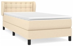 Giroletto a molle con materasso crema 90x190 cm in tessuto