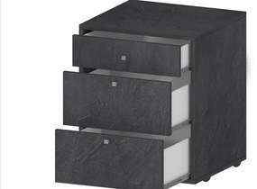 Cassettiera con Ruote DALIA – 47x45x61,2 cm, Colore Report, 3 Cassetti
