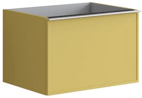 Mobile da bagno sospeso sotto lavabo L 60 x H 40 x P 45.5 cm giallo laccato opaco, 1 cassetto Pixel frame