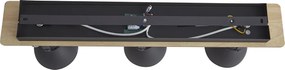 Faretto da soffitto nero con legno 3 luci ruotabile e inclinabile - Jakub