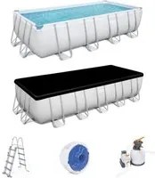 PISCINA FUORI TERRA RETTANGOLARE BESTWAY POWER STEEL FRAME 549X274X122 CM CON DI POMPA, SCALETTA, COVER E CHEMCONNECT - COD. 56466