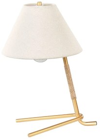 Lampada da tavolo metallo oro e beige 40 cm FLEMING Beliani