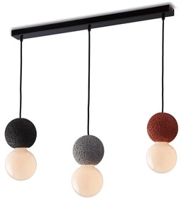 Lampadario Contemporaneo Brisbane Cemento Multicolore 3 Luci E27