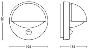 Philips - Applique da esterno con sensore JUNE 1xE27/12W/230V IP44