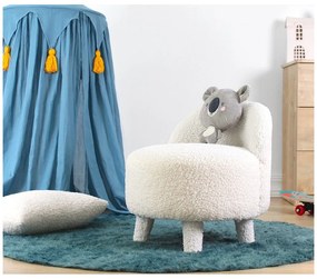 Poltrona per bambini bianca in tessuto bouclé Moouv - Artie