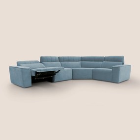 Clark Divano modulare angolare REVERSIBILE con opzione relax elettrico in tessuto smacchiabile impermeabile T17 carta da zucchero