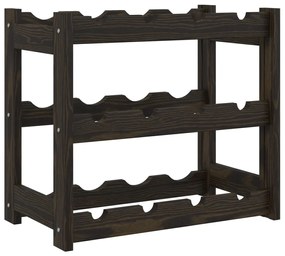 Portabottiglie per 12 bottiglie nero legno massello di pino