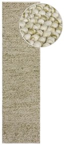 Passatoia in misto lana intrecciata a mano color kaki 60x230 cm Minerals - Flair Rugs