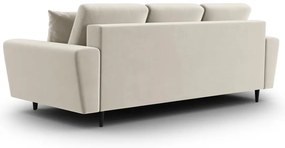 Divano beige allungabile e con contenitore con rivestimento in velluto 235 cm Kyoto – Cosmopolitan Design