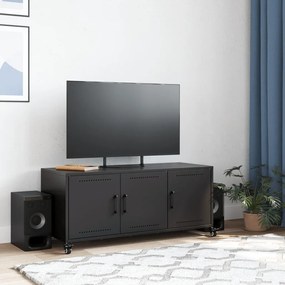 Mobile tv nero 100,5x39x43,5 cm in acciaio laminato a freddo