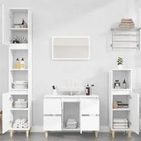 Set Mobili da Bagno 3 pz Bianco in Legno Multistrato 3185597