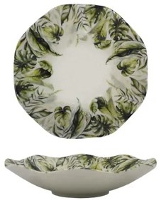 Servizio da tavola 18 pezzi, bianco/verde, in porcellana