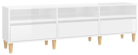 Mobile porta tv bianco lucido 150x30x44,5 cm legno multistrato