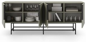 Cassettiera bassa grigio-verde 200x77,5 cm Eldia - Marckeric