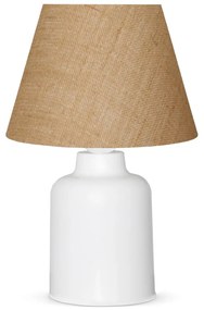 Lampada da tavolo bianca e beige con paralume in iuta (altezza totale 31 cm) Eren – Opviq lights