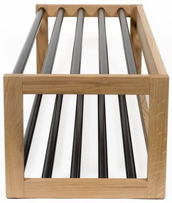 Scarpiera in metallo nero/naturale Slussen - Woodman