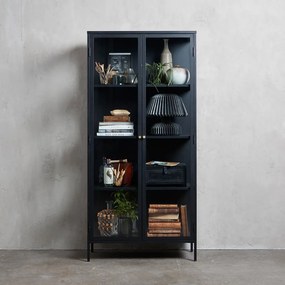 Vetrina in metallo nero 90x190 cm Carmel - Unique Furniture