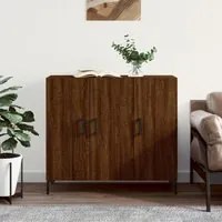 Credenza Rovere Marrone 90x34x80 cm in Legno Multistrato 828115