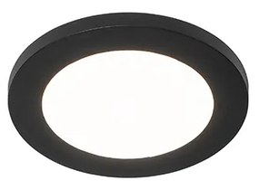 Lampada da soffitto nera 17 cm con LED dimmerabile a 3 gradini IP44 - Steve