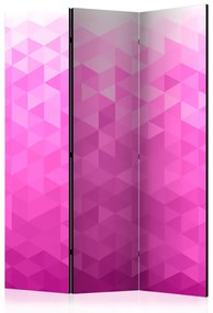 Paravento separè Pixel rosa (3 parti) - moderno mosaico geometrico sfumato
