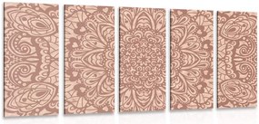 Quadri 5 pezzi – Mandala floreale