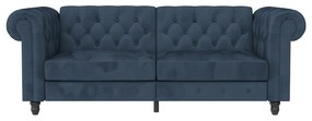 Divano in velluto blu scuro 236 cm Felix - Støraa