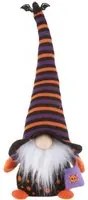 Gnomo Halloween fermaporta 45 cm arancio e nero