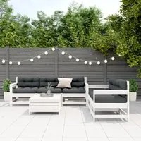 Set Salotto da Giardino 6 pz Bianco in Legno Massello di Pino 3250825