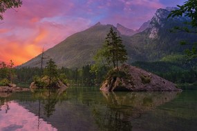 Carta da parati – Tramonto sul paesaggio montano
