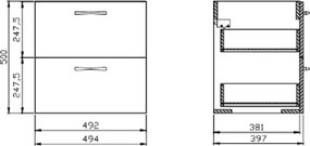 Cersanit S801-456 - Mobile bagno sospeso con lavabo NIKO 50x40 cm bianco